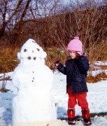 Katherine (Kat) McDougal Wheeler McCandless; snowman snow